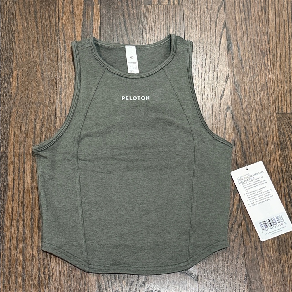 Peloton Olive Green Racerback Crop Tank